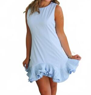 NEW INA FASHION flutter ruffle mini dress in blue